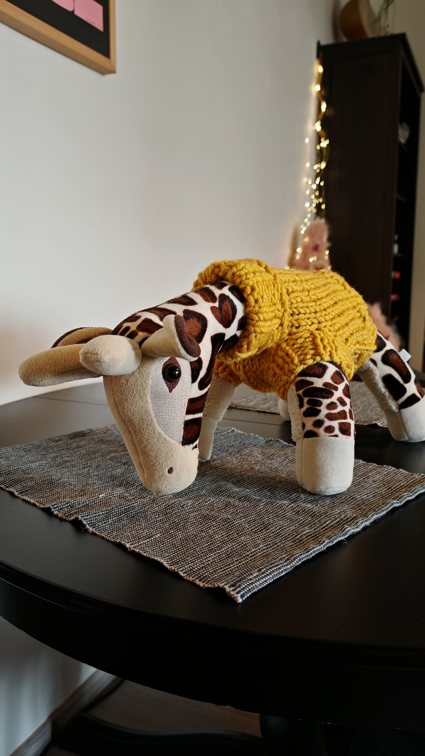 Custom plush baby giraffe, Giffy, soft and light weight stuffed animal with weighted beads, 50/40 cm