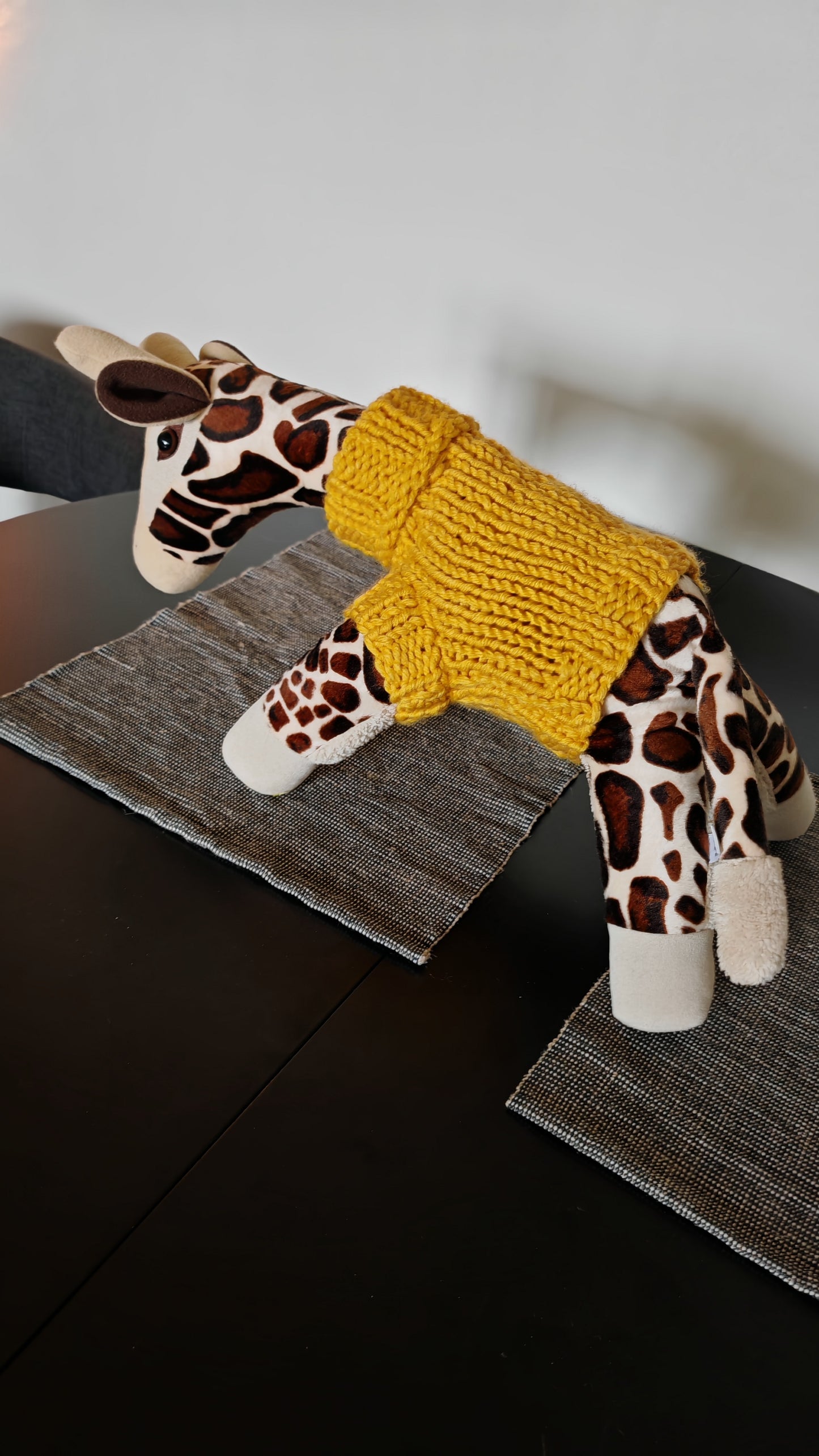 Custom plush baby giraffe, Giffy, soft and light weight stuffed animal with weighted beads, 50/40 cm