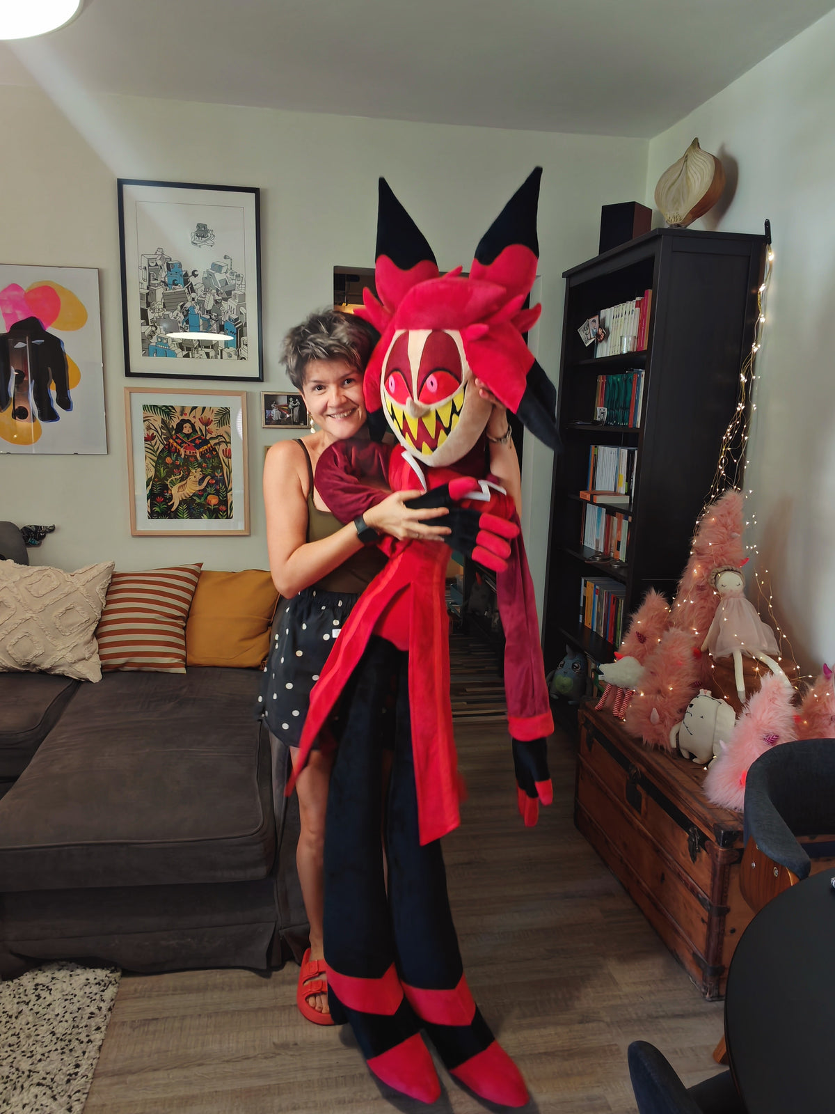 Giant Alastor Inspired Plush buddy, custom replica soft plush from Hazbin Hotel, 185cm