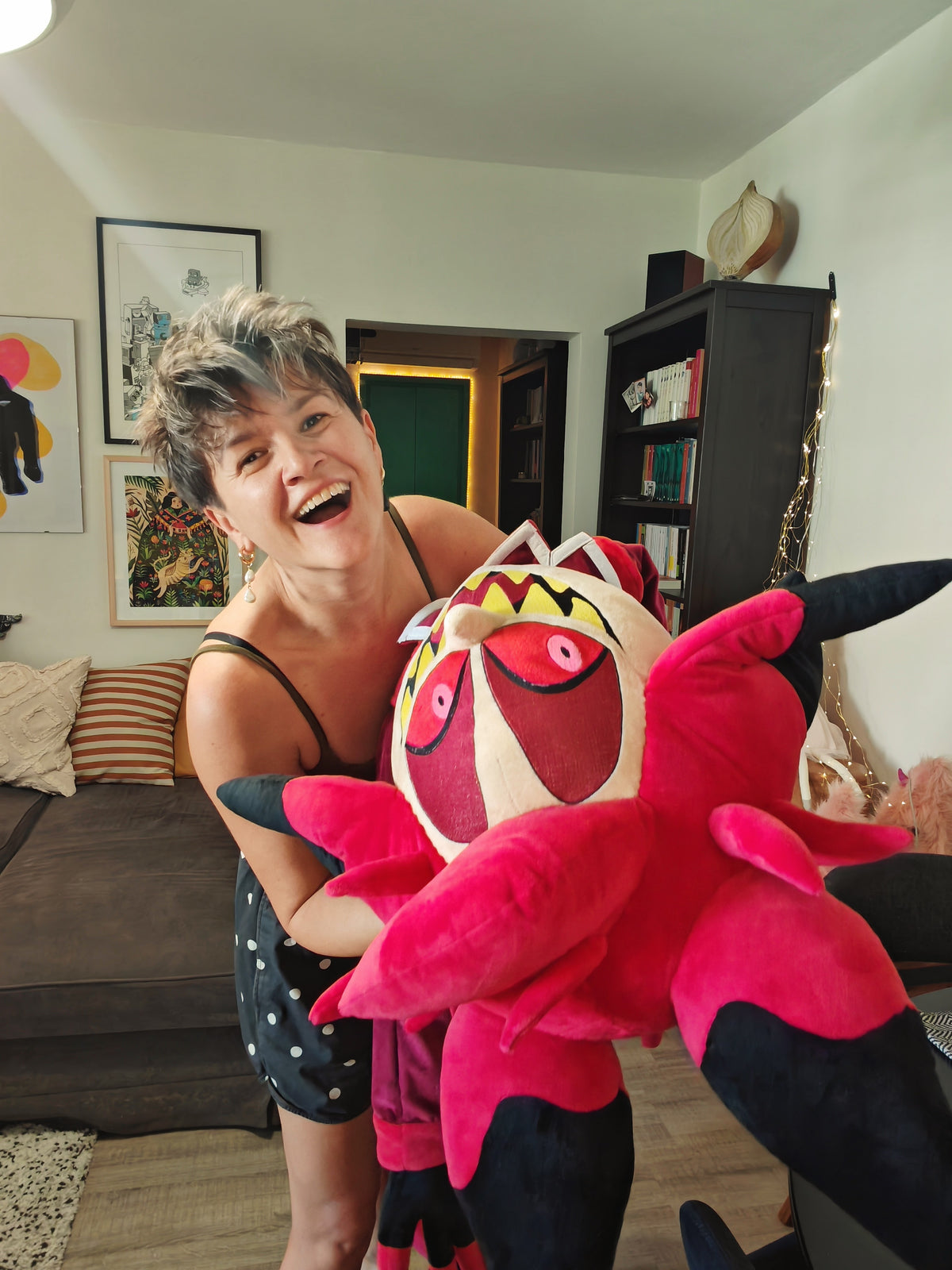 Giant Alastor Inspired Plush buddy, custom replica soft plush from Hazbin Hotel, 185cm