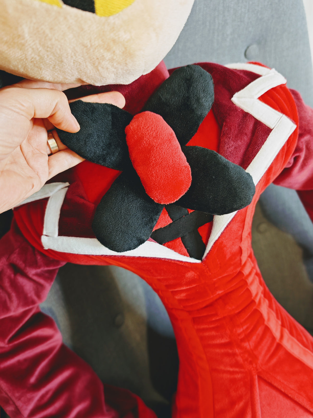 Giant Alastor Inspired Plush buddy, custom replica soft plush from Hazbin Hotel, 185cm