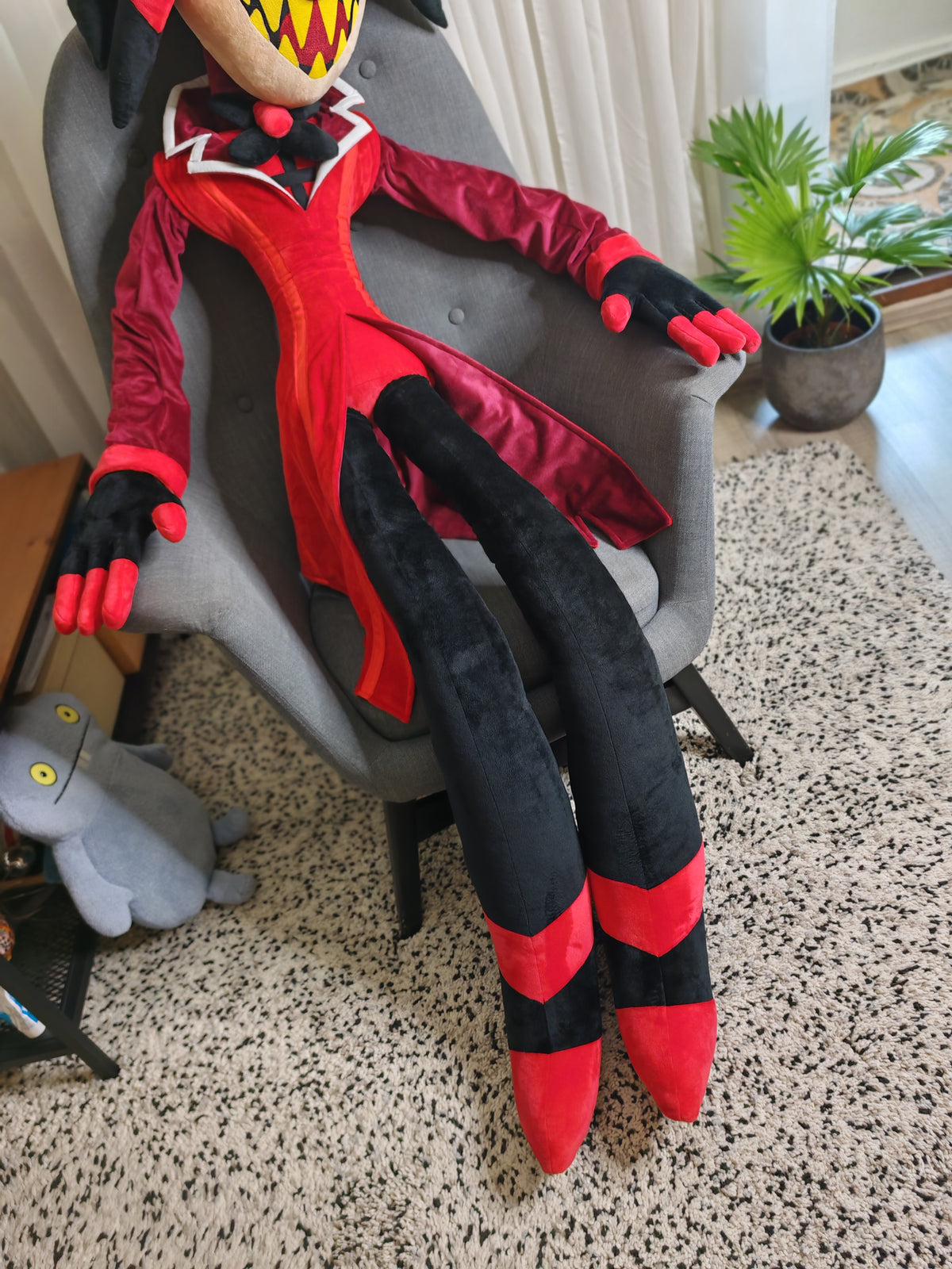 Giant Alastor Inspired Plush buddy, custom replica soft plush from Hazbin Hotel, 185cm