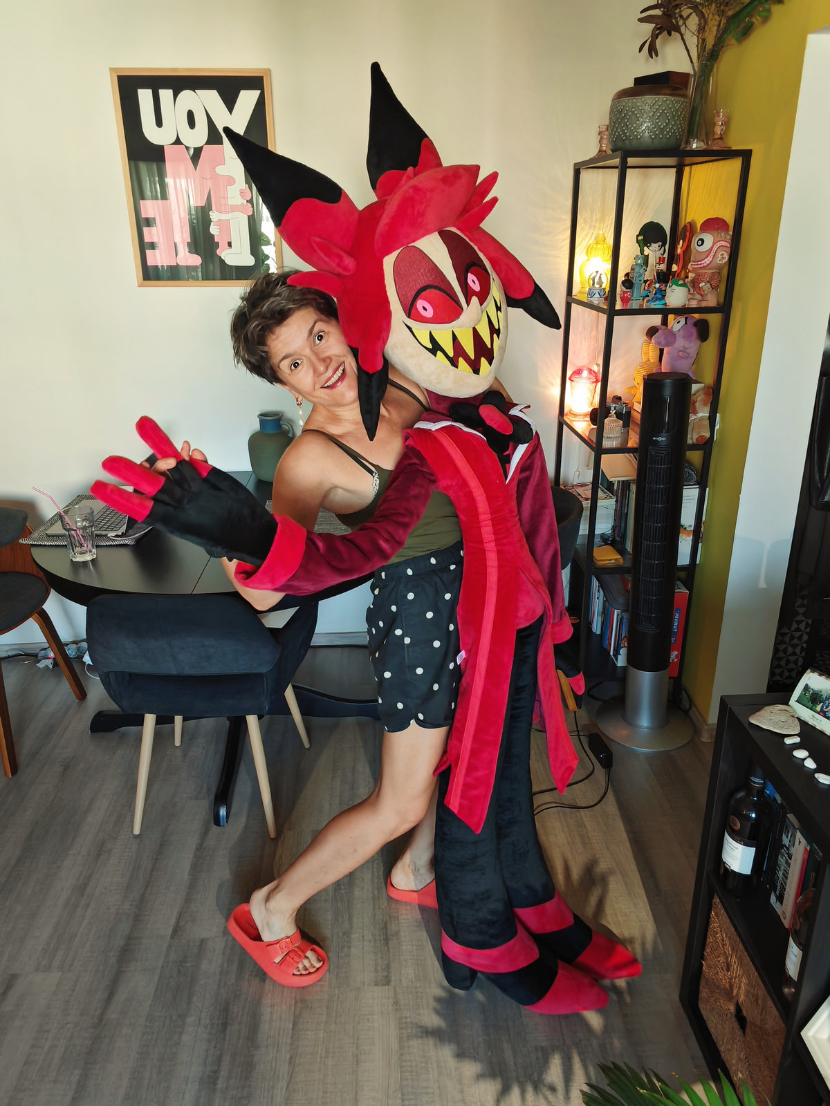 Giant Alastor Inspired Plush buddy, custom replica soft plush from Hazbin Hotel, 185cm