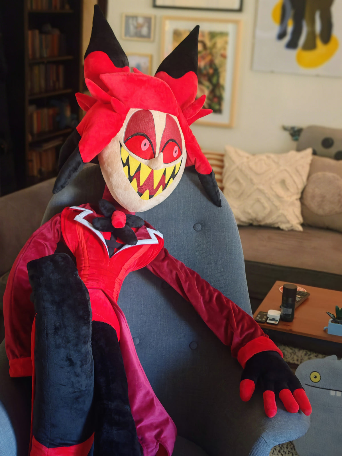 Giant Alastor Inspired Plush buddy, custom replica soft plush from Hazbin Hotel, 185cm