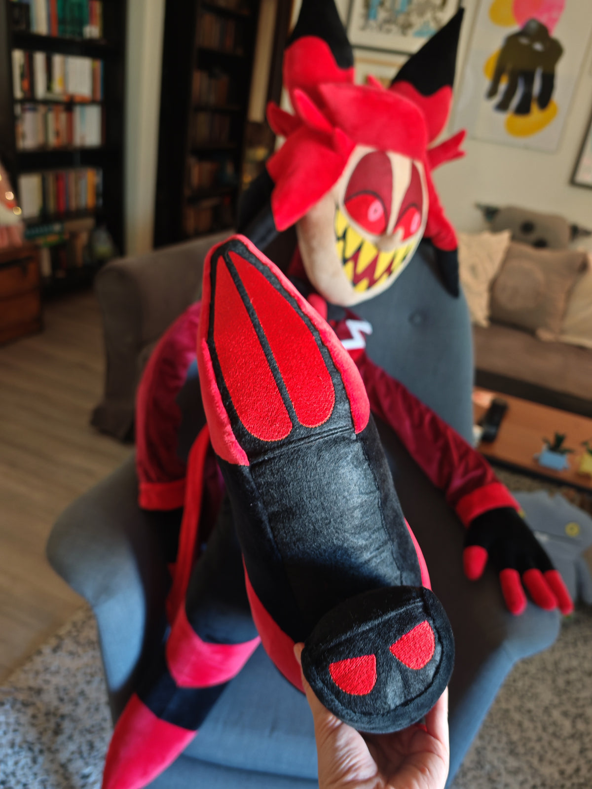 Giant Alastor Inspired Plush buddy, custom replica soft plush from Hazbin Hotel, 185cm