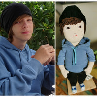 Figurină jucărie portret de pluș personalizată, portret de jucărie, mini-me al unei persoane, jucărie bazată pe o fotografie, mini me 50 cm