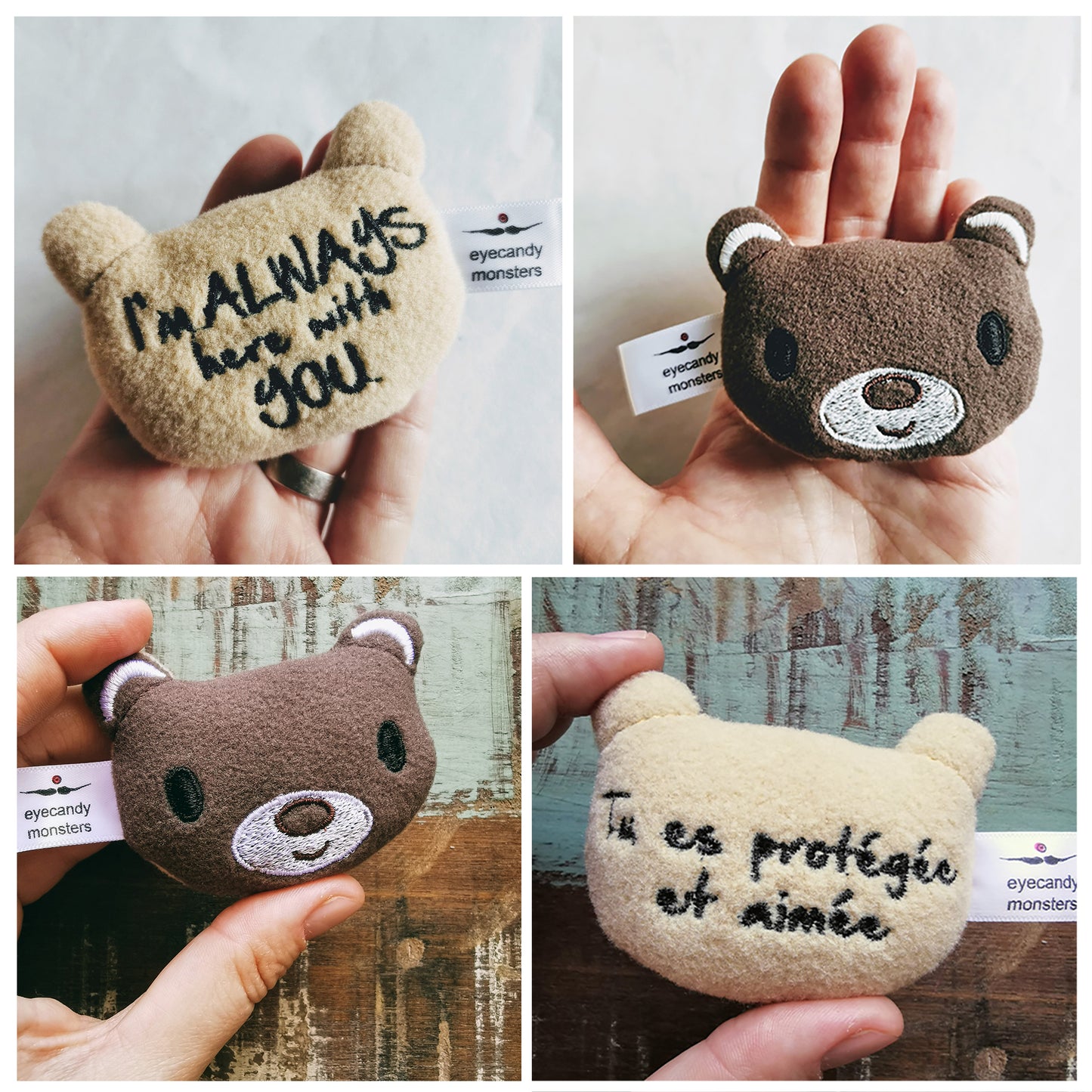 Custom Tiny Plush Pocket Bear with personalized message – EyecandyMonsters