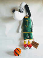 Pluș personalizat bazat pe desenul copilului, Câine Baschetbalist Johnny, Jucărie din Desen, cadou unic de aniversare, cadou zi de nastere
