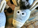 Custom New Toy based on Old Toy Photos, recreated donkey plush
