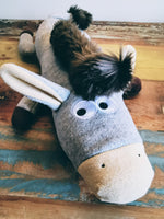 Custom New Toy based on Old Toy Photos, recreated donkey plush