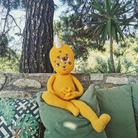 I am Eyecandy - Wall Art, Home Pixie with poem on the back, 75 cm, yellow