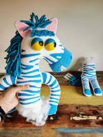 Doug, the half ripped zebra based on Toy Story 4, Toy Story 4 replica plush, Doug Zebra replica, 64cm
