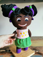 Păpușă personalizată bazată pe Desen, păpușă drăguță Afro-americană inspirată de un personaj de carte