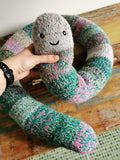 Giant hand knitted worm, chubby fantasy worm, odd giant creature, scrap yarn creature, knitted wool worm, funny odd gift, 165cm