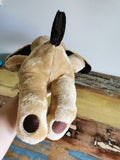 New plush puppy inspired by old plush photos, old childhood toy remake, replica of vintage plush dog, plush dog replacement