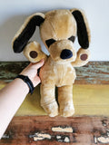 New plush puppy inspired by old plush photos, old childhood toy remake, replica of vintage plush dog, plush dog replacement