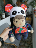 Personalized Panda Portrait Doll based on photos, mini-me plush doll, look-alike child doll, 40 cm
