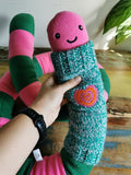 Giant plush worm with knitted turtleneck, Love message plushie, Worm with love message, 200cm
