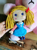 Custom Blonde Janie Doll plush based on Toy Story, Toy Story 2 replica of Janie Doll, Sid's room doll,  23 cm