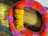 Giant Worm Plush with knitted sweater, Orange-Pink 200cm, fun smiley plush 200cm, READY TO SHIP