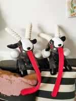 Zombie Goatz Plush from Goat Simulator, custom plush glow in the dark eyes