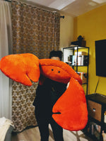 Giant plush crab with embroidered love message, custom plush, cuddling plush for him, 100 cm