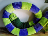 Giant EarthWorm Plush auditioning for Toy Story 5, funny fantasy odd critter in Toy Story colors, fun home Toy Story Decor 200cm