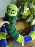 Giant EarthWorm Plush auditioning for Toy Story 5, funny fantasy odd critter in Toy Story colors, fun home Toy Story Decor 200cm