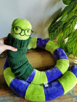 Giant EarthWorm Plush auditioning for Toy Story 5, funny fantasy odd critter in Toy Story colors, fun home Toy Story Decor 200cm