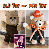 Replica Teddy bear based on old Teddy bear pictures, recreating childhood plush, Vintage design teddy bear plush, new toy from old toy, toy replacement