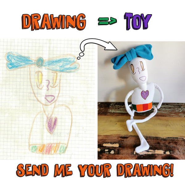 Custom Princess Plush based on child's drawing, Doll from Drawing
