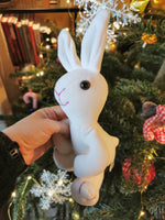 Replica plush bunny based on old bunny pictures, recreating childhood toy, vintage design bunny rabbit plush, plush photo clone replica, custom plush animal