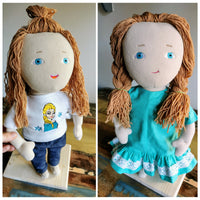 Plushie Portrait Dolls, Custom Dolls from Photo to Plush, replica of people, plush dolls from photo, figurine mini-me, 2 Mini-me Dolls